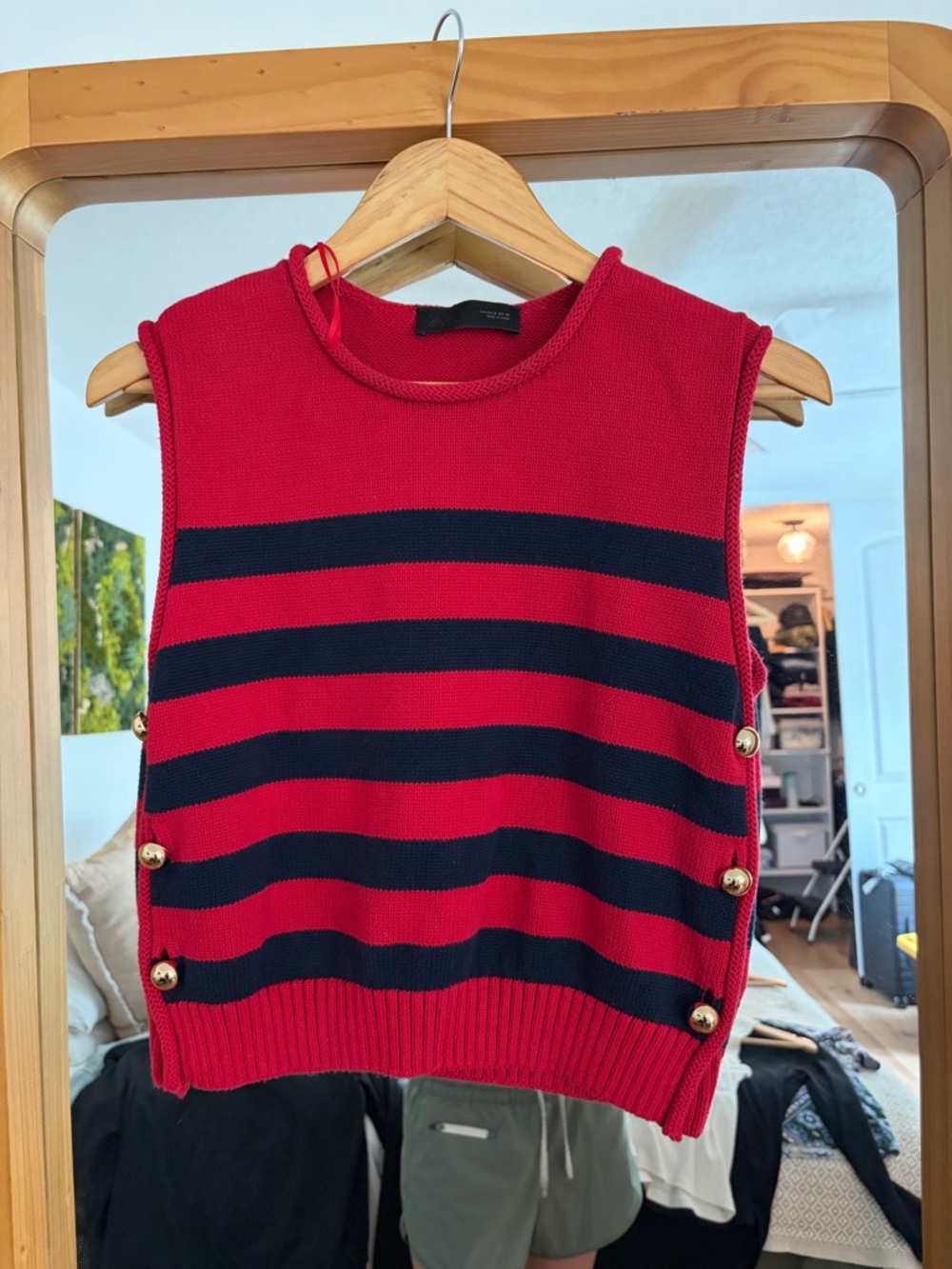 Zara Striped Sleeveless Sweater Vest